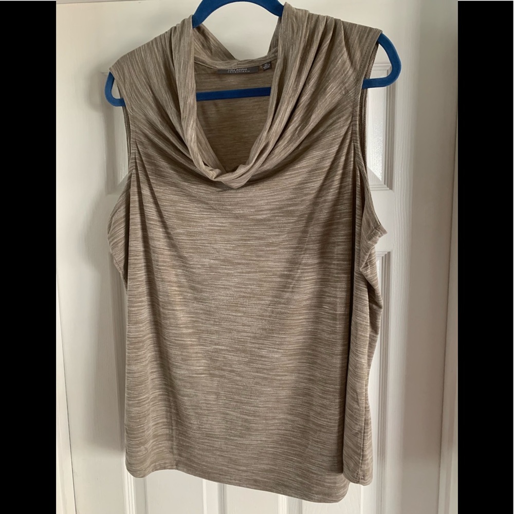 Short sleeve cowl neck blouse